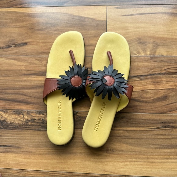 Robert Zur Shoes Robert Zur Revered Sunflower Leather Sandals